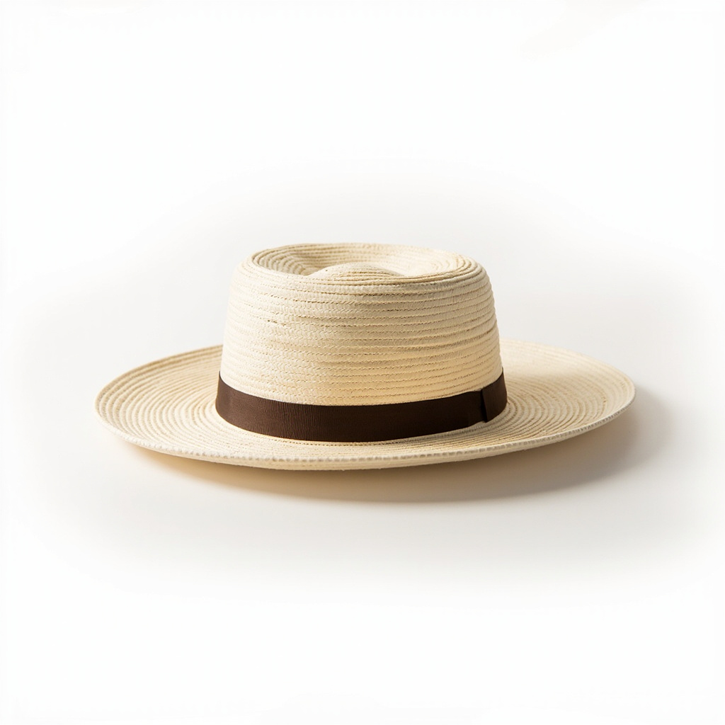 Borsalino Crochet Coppola Raffia Boater